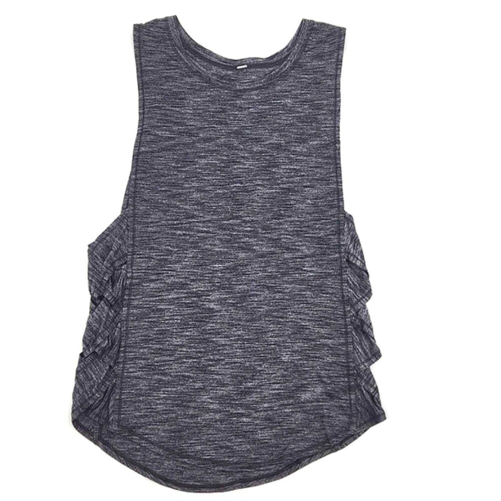 Lululemon Cardio Squad Sleeveless Crewneck Tank Top Heathered Black Women Size 6